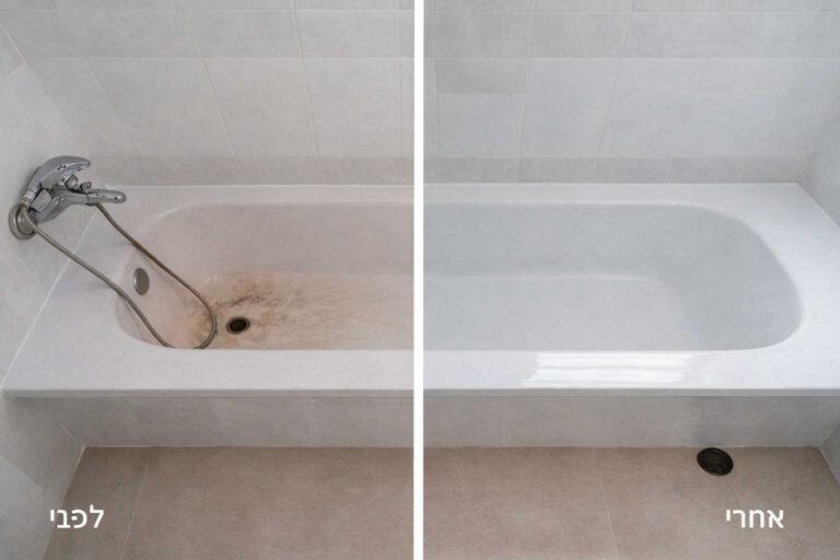 מים יוצאים בין האמבטיה לקיר בגלל סיליקון שחוק